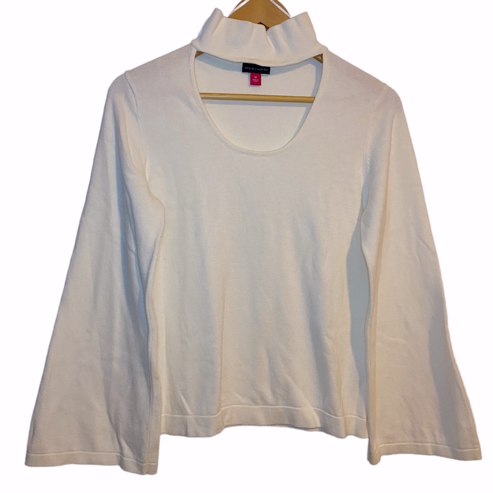 Vince Camuto Cream White Bell Sleeve Sweater